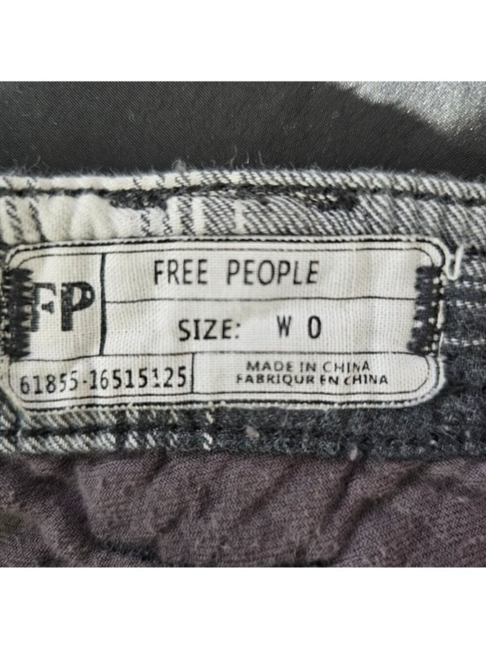 Free People Size 0 Black, White, Gray Flannel Plaid Slouchy Utility Pants EUC - Picture 4 of 6